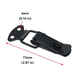 Antrader 4Set Black 201Stainless Steel Hardware Cabinet Boxes Spring Loaded Latch Catch Toggle Hasp with Screws, 2 1/4" Length with Lock Hole