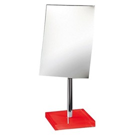 Gedy RA2018-06 Rainbow Pedestal 2.5X Magnifying Mirror, 5" L x 5.51" W, Red