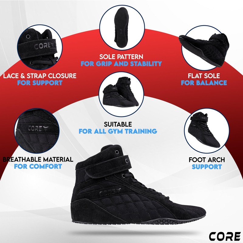 CORE Bodybuilding Shoes Beast US 4.5 Black