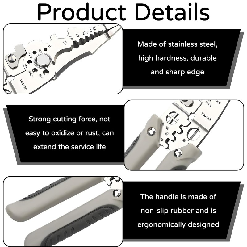 1 x multifunctional wire stripper, crimper, cable cutter, pliers, multifunctional