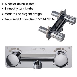 RV Shower Faucet with Hose and shower Head,Metal camper shower faucet Replacement,On-Off Shower Head with Hose Guide Ring and Shower Holder for RV, Camper, Motorhome (on/off switch, Chrome)