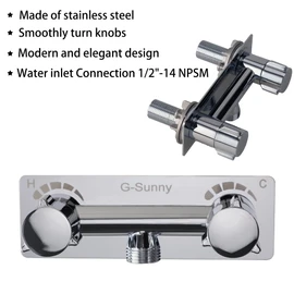 RV Shower Faucet with Hose and shower Head,Metal camper shower faucet Replacement,On-Off Shower Head with Hose Guide Ring and Shower Holder for RV, Camper, Motorhome (on/off switch, Chrome)