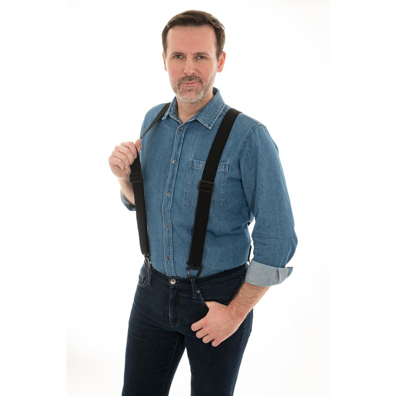 Olata Heavy Duty X-Shape Braces/Suspenders with Plastic Carabiner Clips -