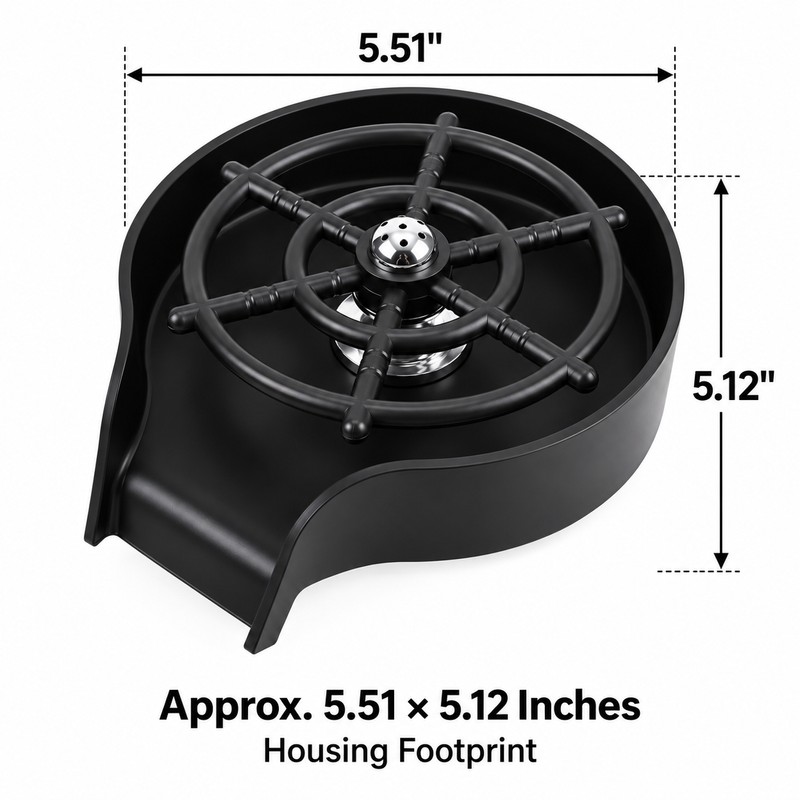 Glass Rinser for Kitchen Sink – Press-Activated Cup Washer with