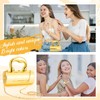 Quelay 3 Pcs Gold Clutch Purse Jewelry Set Gold Clutch