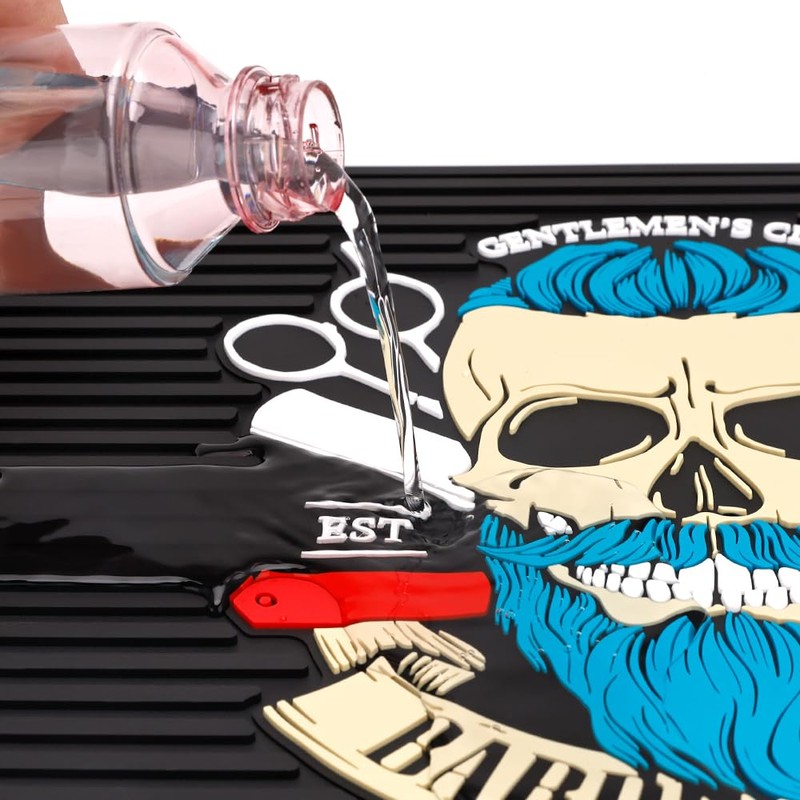 Barber Mat for Clippers, BarberTop 11.81"x17.72"Anti-Slip Flexible Rubber Barber Mat