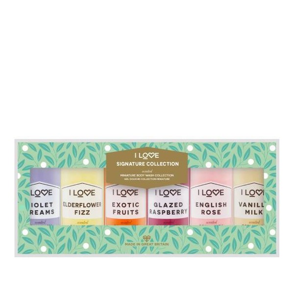 I LOVE Signature Selection Box with Bubble Baths, 6x100ml