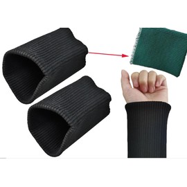 Puños acanalados de punto terminados, chamarra de repuesto a rayas, ribetes de punto acanalado, 1 par para coser bricolaje (negro)