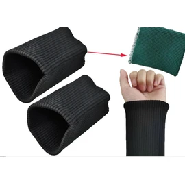 Puños acanalados de punto terminados, chamarra de repuesto a rayas, ribetes de punto acanalado, 1 par para coser bricolaje (negro)