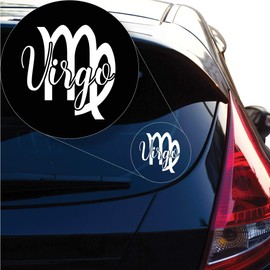Yoonek Graphics Virgo Decal Sticker for Car Window, Laptop and More. # 1171 (4" x 4", White)