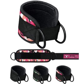 Mytra Fusion Double D Ankle Strap Ankle Cuff Straps Adjustable Leg Weight Wrist Belt for Cable (Camo Pink, Regular)