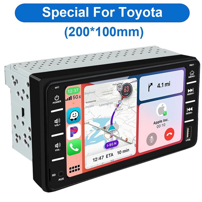 YuanTing 7" Car Stereo Apple Carplay Radio Bluetooth Player For
