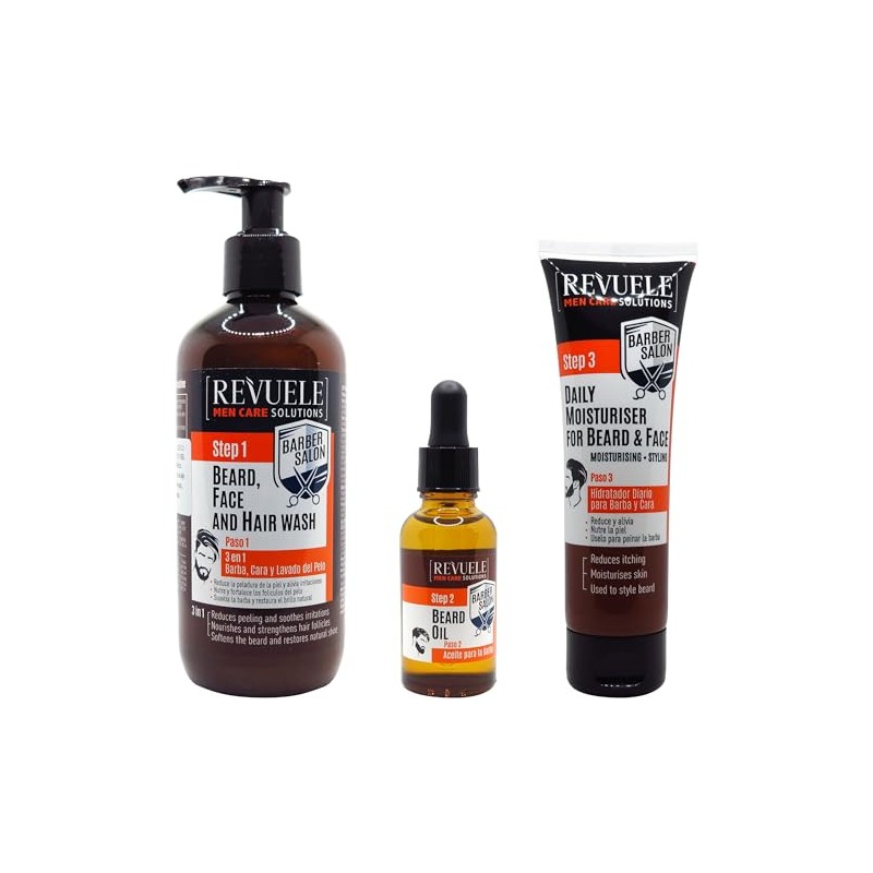 REVUELE MEN CARE SOLUTIONS 3 PACK SET CUIDADO DE CARA,