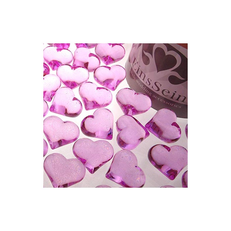EinsSein 30x Decorative Stones Sparkling Hearts 22 mm Pink Decoration
