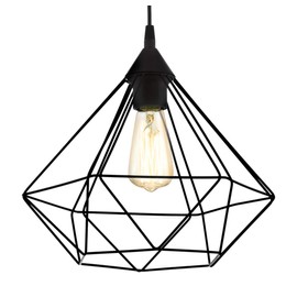Eglo Tarbes Pendant Lamp, 1 Flame Vintage Pendant Lamp in Retro Look, Material: Steel, plastic. Colour: Black, Frame: E27. Diameter: 32.5 cm