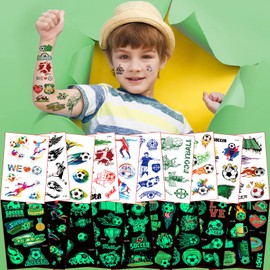 Children's Tattoo Sticker Set, Glow in the Dark Tattoo Children, Temporary Tattoos for Boys, Children's Tattoos, Football Stickers, Children's Birthday Party Bags, Football Party