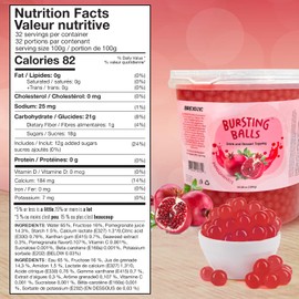 Pomegranate Boba Pearls, Pomegranate Popping Boba Bursting Boba, Pomegranate Bubble Tapioca Pearls For Bubble Tea (Pomegranate, 7 LB Pack of 1)