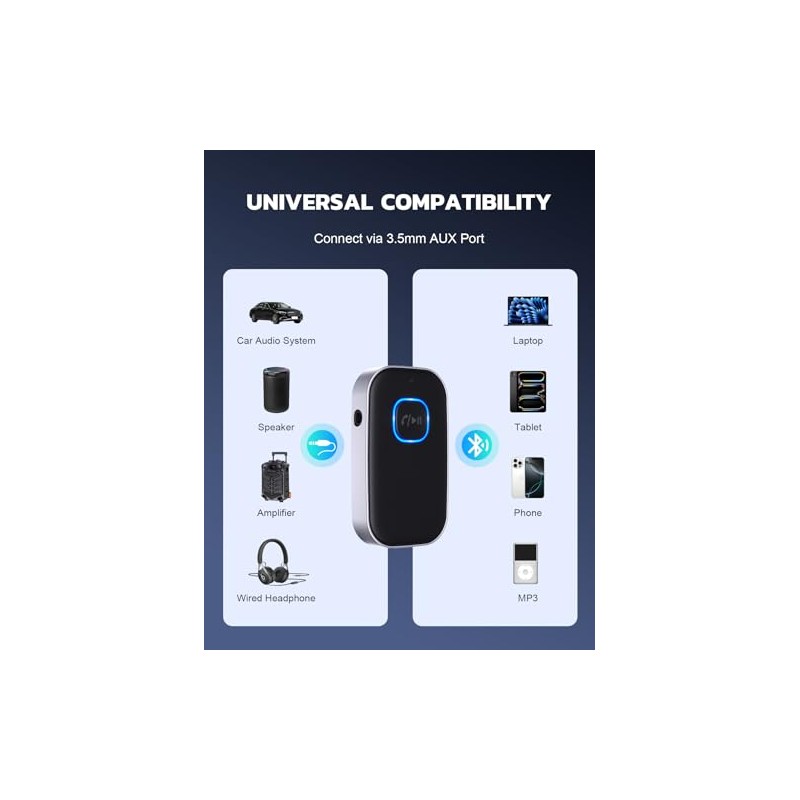 COMSOON Bluetooth Receiver for Car with 16-Hour Battery Life