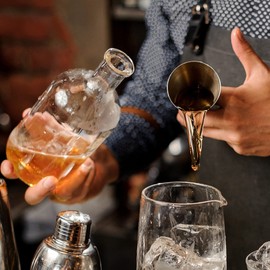 Barkeeping Jigger Cup, Jigger Leaves Stripe for Bar, 60 ml, 90 ml