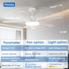 Passky Ceiling Fans with Lights, 52 inch Sleek Ceiling Fan