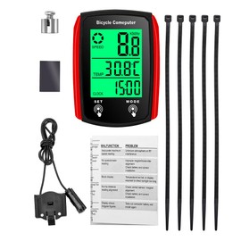 Wired Bike Computer LED Digital Bicycle Speedometer Touchscreen Cycling Computer Waterproof with Backlight for Mountain Road Bike