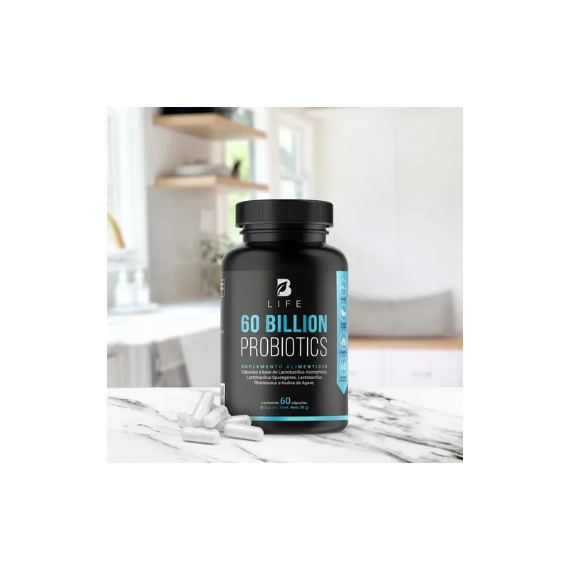 60 Billones de Probióticos/prebióticos 60 Cápsulas B Life 30g