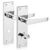 XFORT® Flat Bathroom Polished Chrome Door Handles, Elegant Door Handle