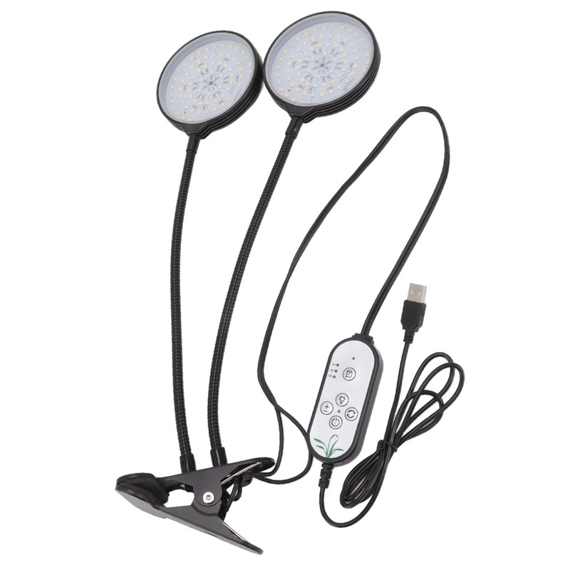 Plant Grow Light Timing 5 Dimmable Levels Waterproof Dual Head