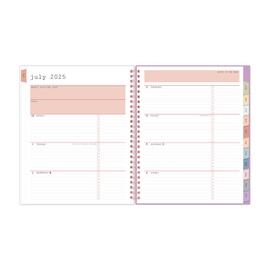 Blue Sky WAAV 2025-2026 Weekly and Monthly Academic Year Planner Calendar, July 2025 - June 2026, 7" x 9", Flexible Cover, Wirebound, Laminated Tabs, Storage Pocket, Lisa