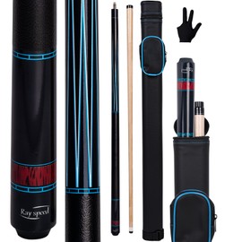 Ray speed Pool Cue Stick Low Deflection Shaft Billiard Cue Stick with Hard Case 19-20 oz Professional Pool Stick (Blue-2, 20 oz)