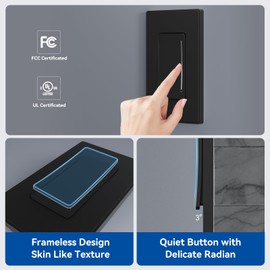 ELEGRP Dimmer Switch, Touch Dimmer Light Switch for LED Lights 150W, INC/HAL 450W, Single Pole LED Dimmer Switch, Needs Neutral Wire, Wall Plate Included, UL Listed, 6 Pack, Matte Black