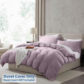 Nestl Dusty Purple Duvet Cover King Size - Soft Prewashed King Duvet Cover Set, 3 Piece, with Zipper Closure, 1 Duvet Cover 104x90 inches and 2 Pillow Shams - No Comforter