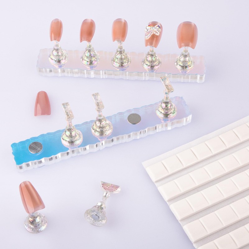 Difenni Nail Stand Acrylic Aurora Nail Display Stand Magnetic Nail