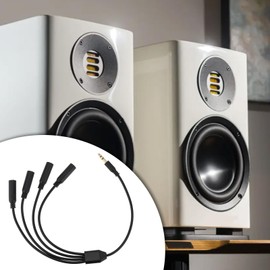 VGOL 1PC Stereo Splitter Audio Cable 3-Pin 3.5mm Male to 4X 1/8" 3.5mm Female Adapter Cable for Walkman Computer Portable Media Player Black