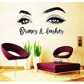 Eyelashes decal,Eyelashes Eye Decal,Eyelashes Eye Sticker,Girls Eyes,Eyebrows Decal,Brow Bar decal,Beauty Salon Decal,Make Up Decal r2006