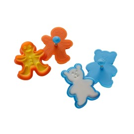 Premier Housewares 805329 Cookie Stamps, Teddy Bear/Gingerbread Man - Set of 2 Blue H4 x W8 x D10cm