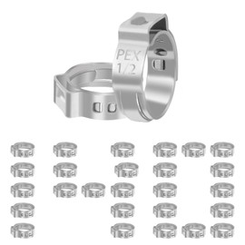 Kodilin 140-Pack 1/2 Pex Crimp Ring, Heavy-Duty 304 Stainless Steel Single Ear Pex Clamps Wider & Thicker Pex Cinch Clamps for Superior Grip & 360° Seal, Fits PEX Tubing Pipe Fitting Connections