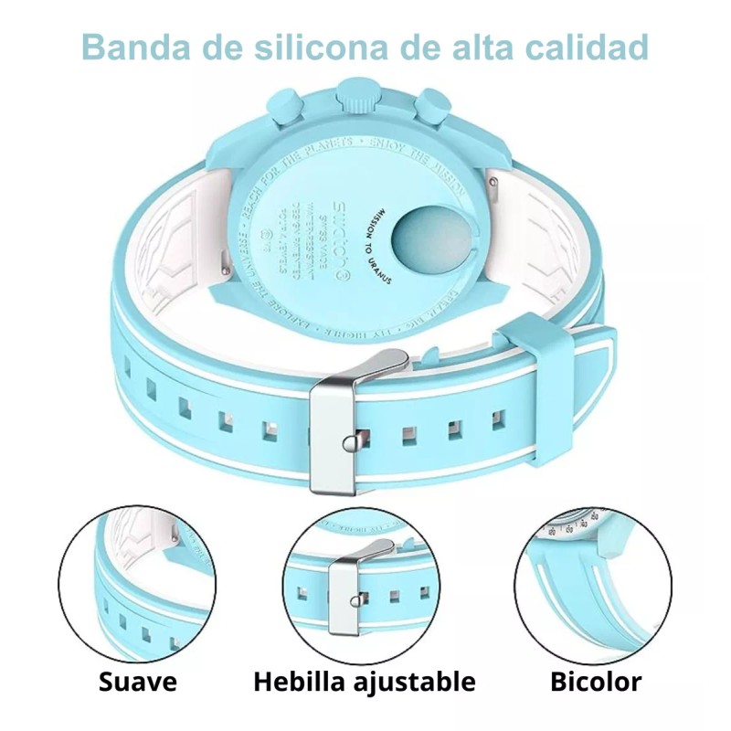 Estuchelandia Correa Para Reloj Compatible Con Omega X Swatch Moonswatch