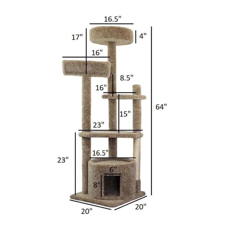 New Cat Condos 64" Cat Tower