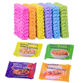 ROPTO 16 PCS Mini Food erasers for Kids Classroom Spicy Ramen Noodles Erasers Cute erasers for Kids Bulk Desk Pets Valentines Gifts