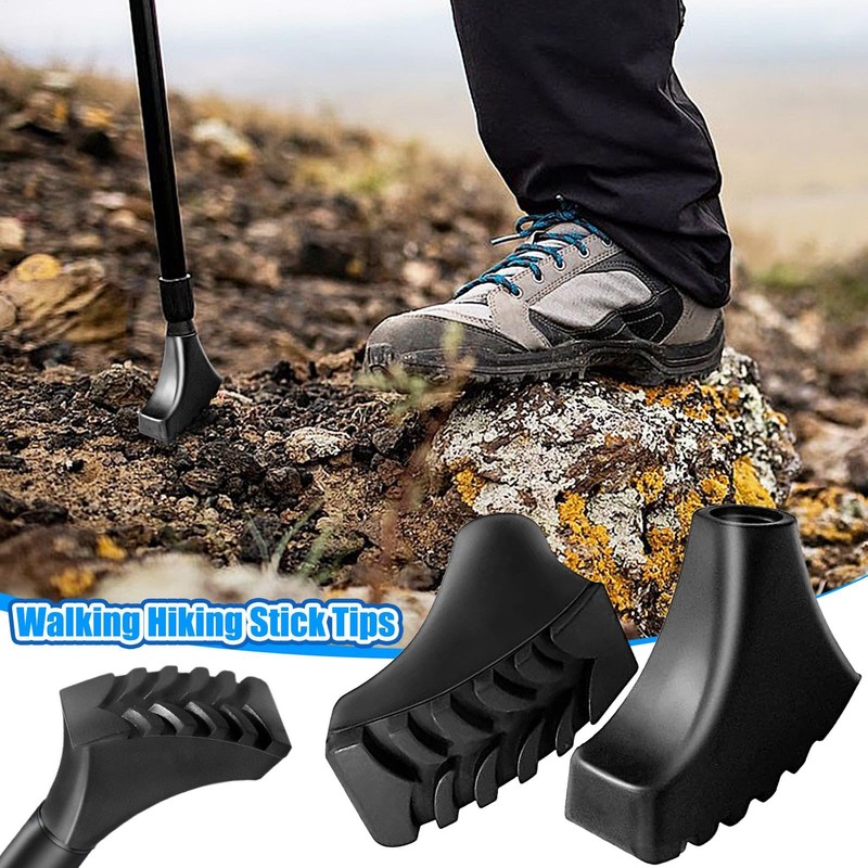 Trekking Pole Rubber Tips - Protective Walking Cane Tip |