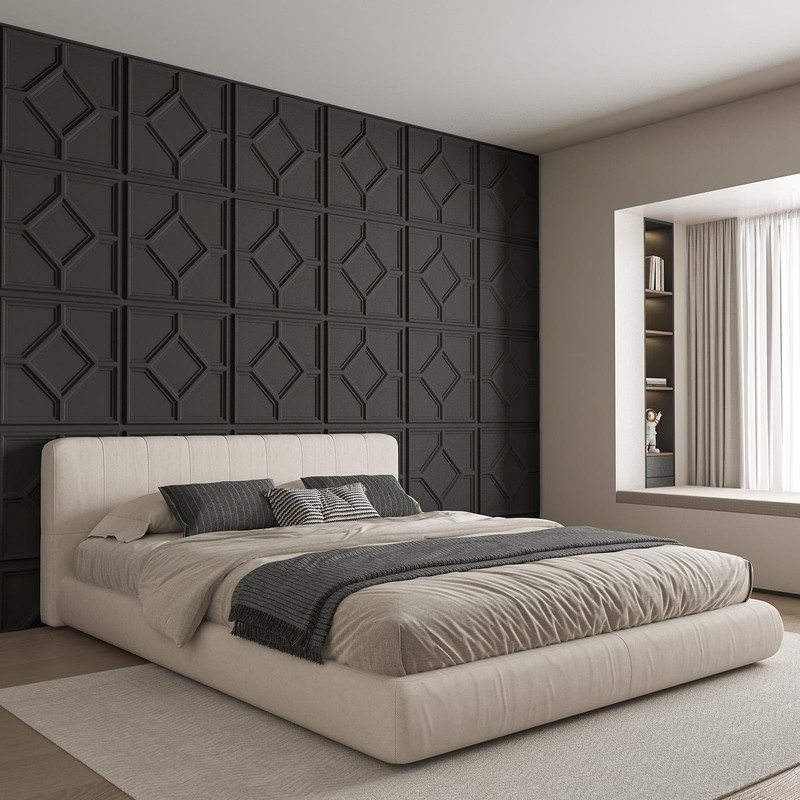 WOWSTAR 12-Pack 24"x24" Drop Ceiling Tiles, 3D Decorative Glue Up