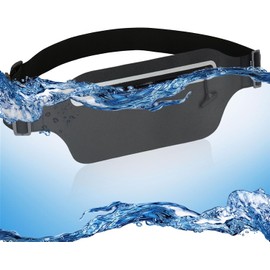 MOVOYEE Waterproof Fanny Pack Women for Swimming Running Belt Bag Men Waist Bag Kids, Slim Hiking Waist Pack GYM Runners Exercise Workout Beach Kayaking Water Sports Dry Bags Cell Phone Pouch Black