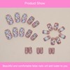 24 PCS Press on Nails Smiley Fake Nails Flower Fake