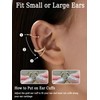 PARIVEA Ear Cuffs Non Piercing Chunky/Thin 14K Gold Plated Ear