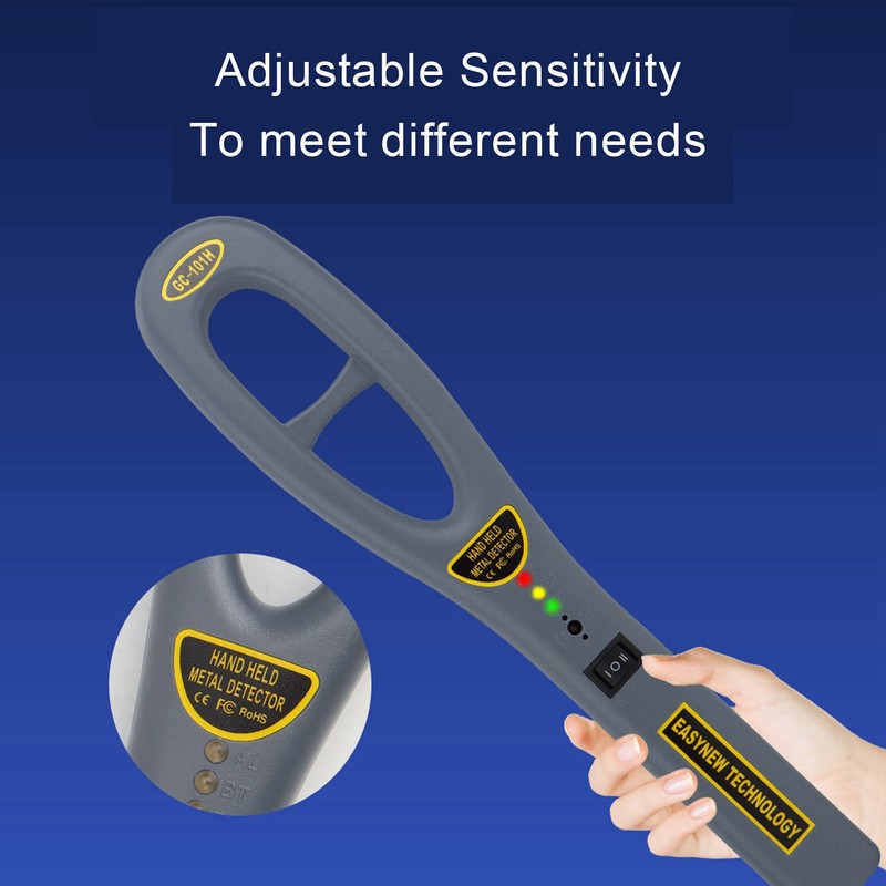 Handheld Metal Detector Sound Light Vibration Alarm High Sensitivity Metal