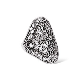 Shine Women's Ring 26 mm Bohemia Ring Fairy Lucky Ring Vintage 925 Sterling Silver, Sterling Silver