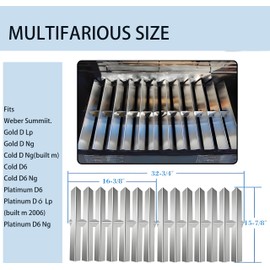 RESTTIME 9899 Flavorizer Bars for Weber Summit Gold/Platinum D/D6 Grills – Direct Replacement for Weber Grill Parts, 98992 & 42022 – Heat Distribution, Flare-Up Prevention & Enhanced Flavor