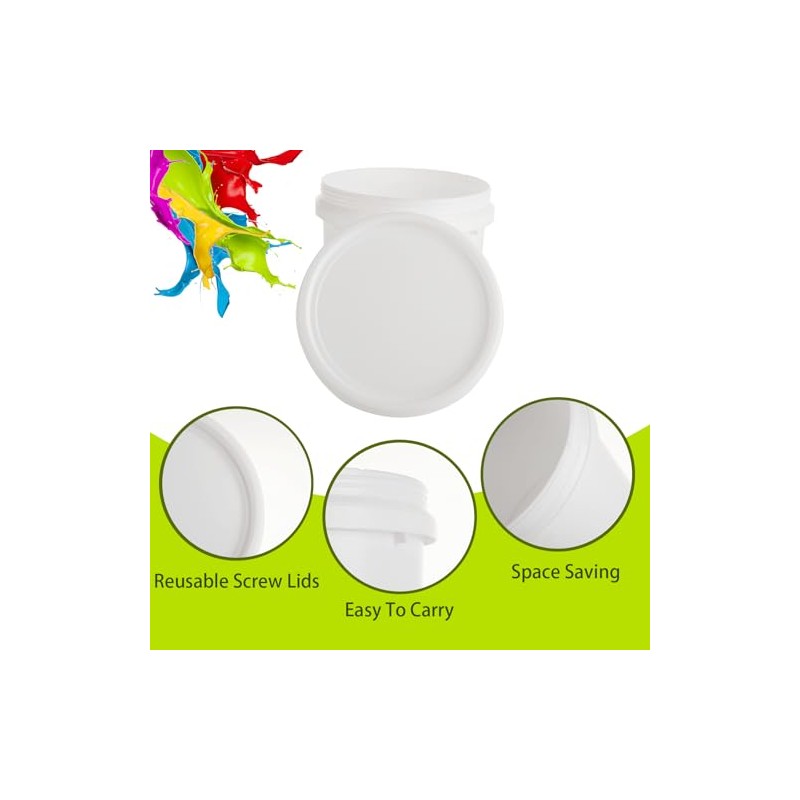 AKOLAFE 20 Pack Paint Buckets for Painting Empty Paint Cans