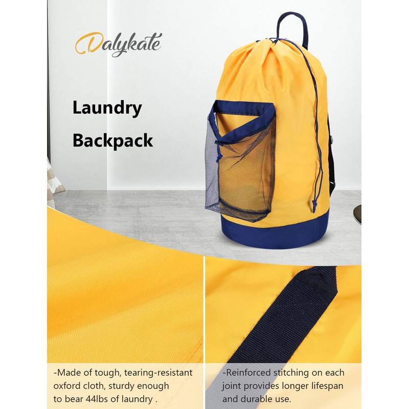 Dalykate Backpack Laundry Bag, Laundry Backpack with Shoulder Straps and